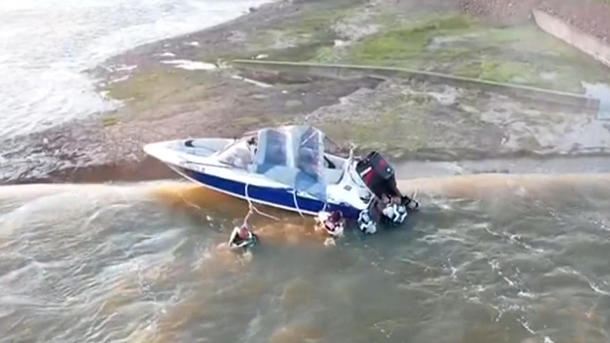 Stundenlang an Staudamm gefangen! Männer kämpfen in 40 Metern Höhe ums Überleben