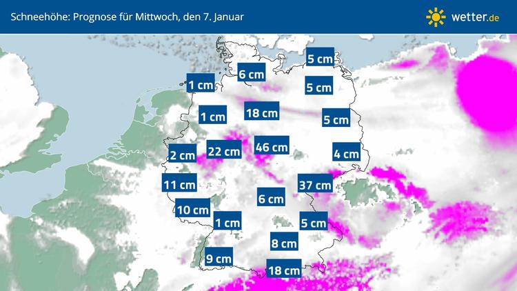 Vor allem in den Mittelgebirgen viel Schnee
