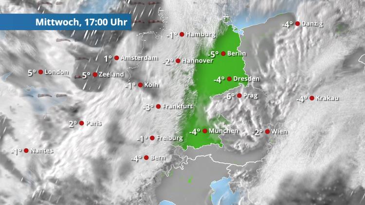 Schnee- und Regenschauer im Westen