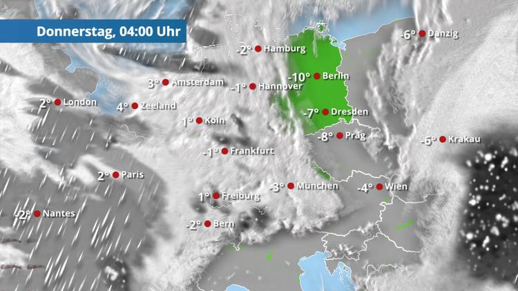 Gefährlich: im Westen geht der Schnee in Regen über
