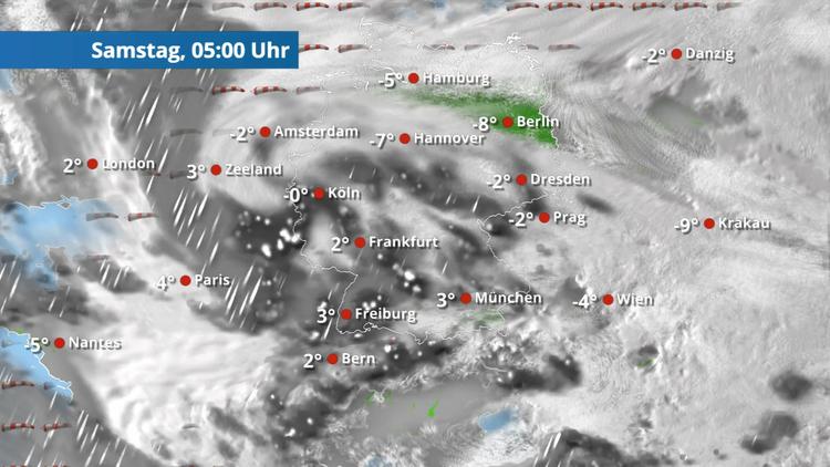 Schnee, Regen, Sturm - so zieht Elli jetzt über Deutschland