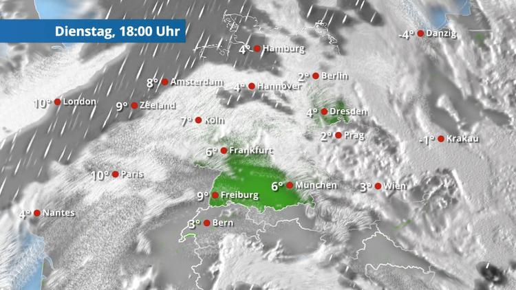 Von Westen kommt das nächste Regenband