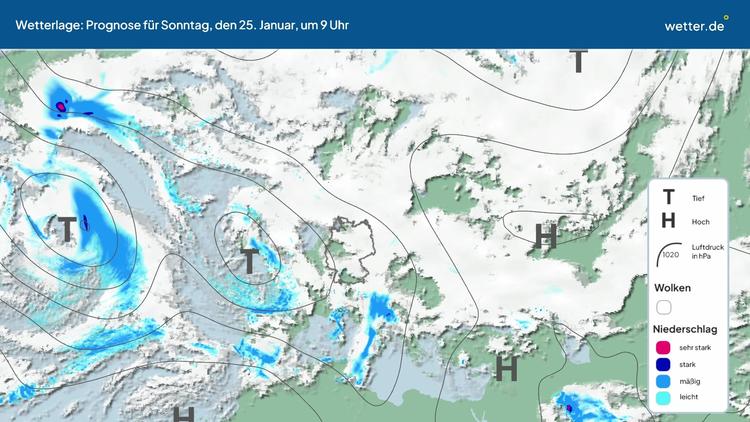 Die Wetterlage der kommenden 5 Tage