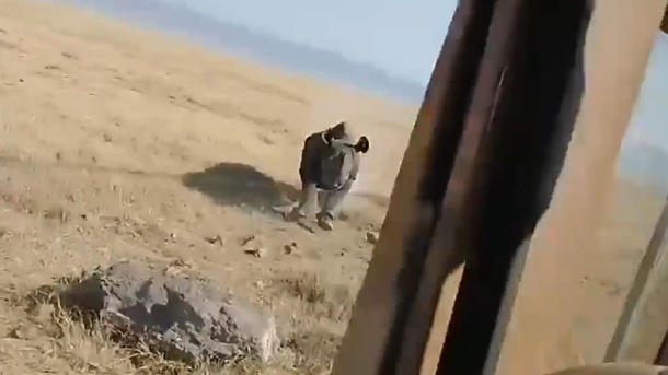 Mit Horn voran! Rhino kracht in Safari-Jeep — Touristen gefangen 
