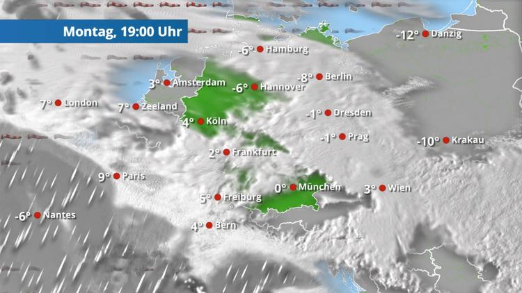 Von Südwesten neue Niederschläge - erst Regen, dann Glätte und Schnee