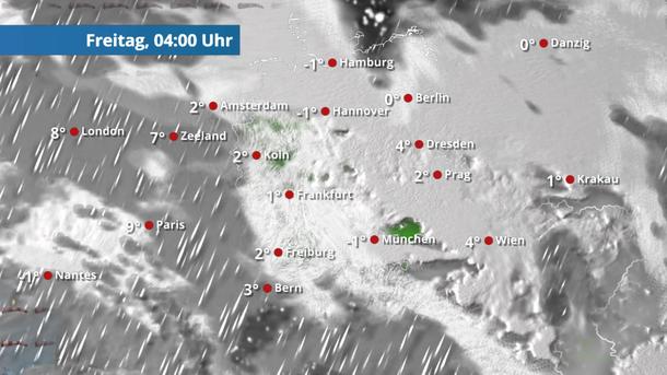 Ein paar Wolkenlücken nur im Süden und Westen