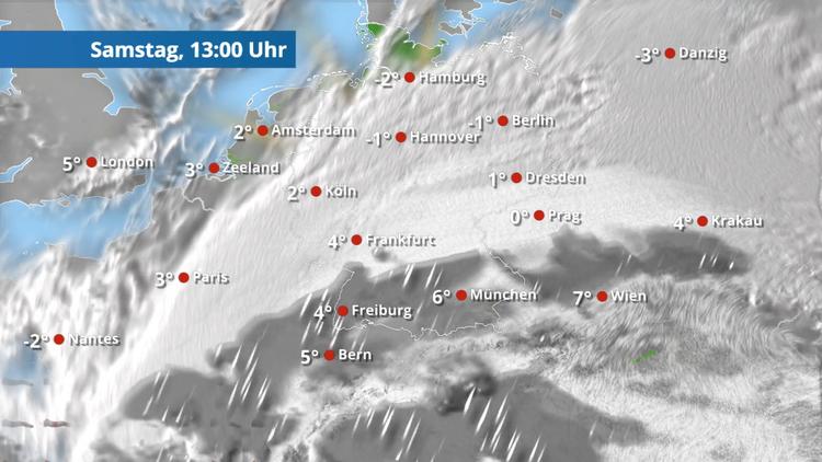 Auch im Süden geht der Regen in Schnee mit Glätte über