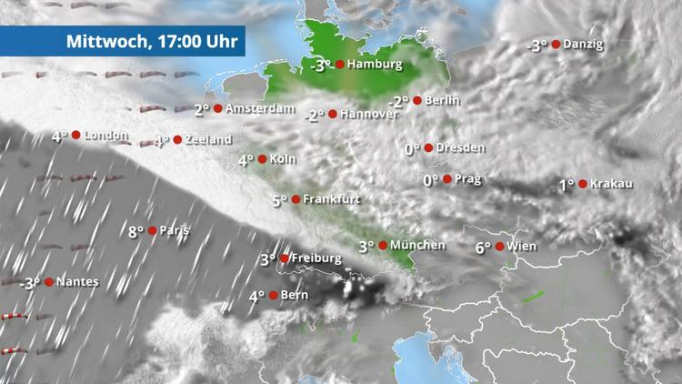 Erst freundlich und oft trocken, dann folgen Schnee und Regen