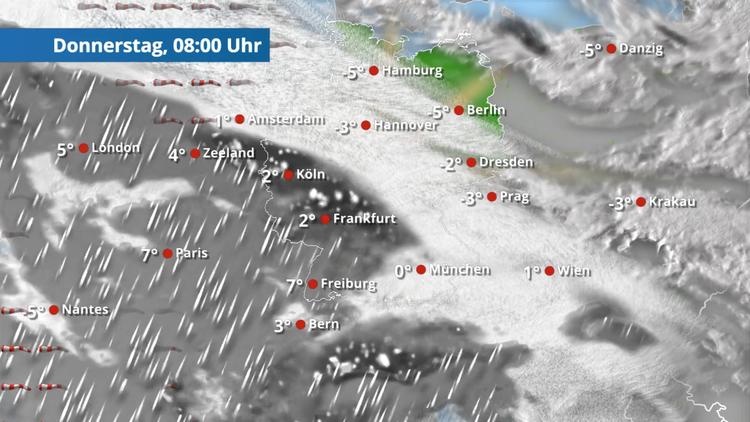 Schnee und Regen im Süden und Westen, sonst bleibt es schöner