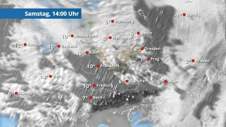 Zwischen den Regenwolken lockert es auf